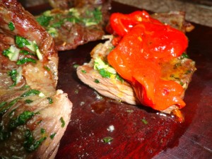 Entraña a la provenzal con morrones