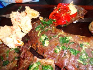 Entraña a la provenzal con morrones